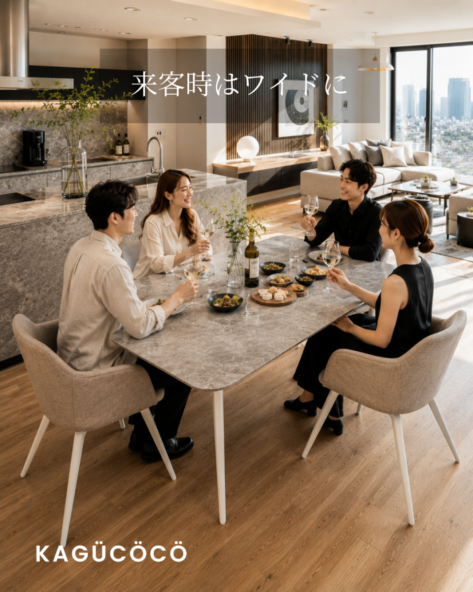 人数にあわせて調整可能！ ダイニングテーブル 専門家監修】伸長式ダイニングテーブルの選び方！後悔しないレイアウト